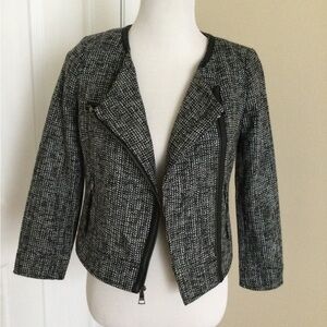 Banana republic tweed moto blazer